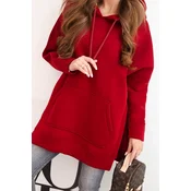 Kesi Warm sweatshirt with side slits burgundy