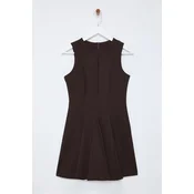Trendyol Brown Plain Mini Woven Dress