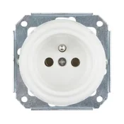 Bohemia-Design - Porcelanska retro kucna uticnica bez okvira 250V/16A bela