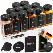 Deco Haus DECOHAUS SPICE JARS 12 PACK - BLACK STAINLESS STEE