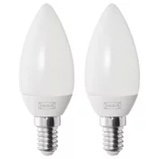 SOLHETTA LED sijalica E14 250 lumena, luster/opal bela