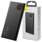 BASEUS Adaman metalna prijenosna baterija, 10000 mAh, 2xUSB, USB-C, Lightning, MicroUSB 22,5 W (crna)
