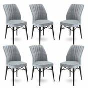 HANAH HOME Set 6 stolica Flex Grey Black