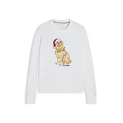 TOMMY HILFIGER Pulover kapučino/rdeča/črna/bela