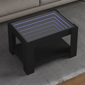 Stolic za kavu LED crni 73x53x45 cm od konstruiranog drva