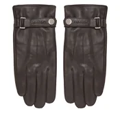 Usnjene rokavice Calvin Klein rjava barva, LV04D8035G