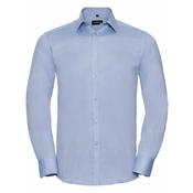 Mens Long Sleeve Herringbone Shirt Russell