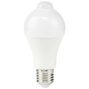 NEDIS LED žarnica E27/ A60/ 8,5 W/ 220 V/ 806 lm/ 3000 K/ topla bela/ senzor gibanja/ mat