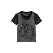 Ed Hardy Majica Climbing Rose crna / bijela