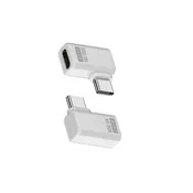 INF 240W 80Gbps USB-C ženski na USB-C moški adapter s stranskim upogibom - 2 kosa White, (5000291438)