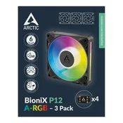 Arctic BioniX P12 A-RGB White 3 Pack - 3x 120mm PWM Ventilator sa ARGB Osvetljenjem – ACFAN00338A