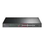 TP-Link TL-SL1218MP neupravljivi switch 16x PoE+ 10/100, 250 W, 2x Gigabit, 2x SFP