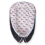 shumee Baby cocoon, dvostranski, ograja, previjanje, Premium BOBONO minky - jazbečarji