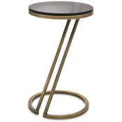 Casa Padrino luxury side table vintage brass/gray A� 36 x H. 60 cm - Stainless steel table with glass top - Living room furniture - Luxury furniture - Luxury furnishings - Luxury interior