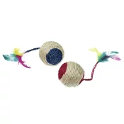 FLAMINGO Loptica Sisal sa zvoncicem i macjom metvicom, 6cm, razne boje