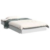 shumee vidaXL Posteljni okvir bel 90x190 cm lesen material