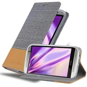 Cadorabo CADORABO Ohišje, združljiv s HTC v svetlo sivo rjavi barvi - zaščitni pokrov z magnetnim zapiranjem, stoječo funkcijo in režo za kartico, (20567253)