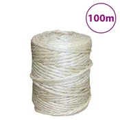Vidaxl Vrv iz 100 % sisala 4 mm 100 m