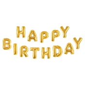 Set balona Festa - Happy Birthday, zlatni, 13 komada
