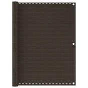 Balkonski zastor smedi 120 x 600 cm HDPE