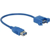 Delock USB 3.0 podaljševalni kabel za vgradnjo [1x USB 3.0 vtičnica A - 1x USB 3.0 vtičnica A] 0.25 m modre barve Delock