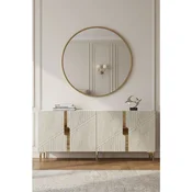 Hanah Home komoda Evva 150, 125 cm, bela / travertin / zlatna