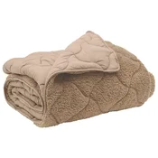 Vidaxl Poletna odeja Taupe 200 x 200 cm Mikrofibra in Teddy flis