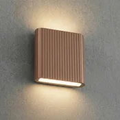 Lucande LED-stenna svetilka za zunanjo uporabo Raija, temno rjava, višina 19 - Sodobni - Aluminij