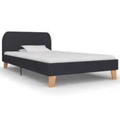 Vidaxl Posteljni okvir temno sivo blago 90x200 cm