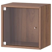 EKET Zidni ormaric sa staklenim vratima, smeda im. orahovine, 35x25x35 cm