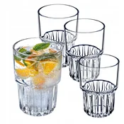 KADAX Komplet 4 rebrastih kozarcev za hladne pijače, 320 ml
