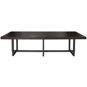 Casa Padrino luxury dining table dark brown/dark gray - Various Sizes - Rectangular kitchen table with solid wood table top and metal legs - Dining room furniture - Luxury furniture