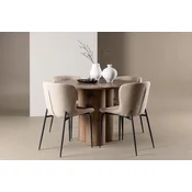 Venture Design Jedilna miza in stol Olivia z mizo Modesto 110x75 cm, rjava in bež