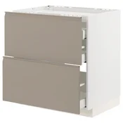 METOD / MAXIMERA Pod.elem.grej.ploca/2front/3fiok, bela/Upplöv tamnobež, mat, 80x60 cm