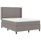 Vidaxl LED Box Spring Postelja z vzmetnico Taupe 160 x 200 cm blago