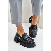 Womens leather half-boots with D&A decorations black