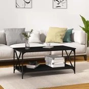 vidaXL Klubska mizica črna 100x50x45 cm inženirski les in železo