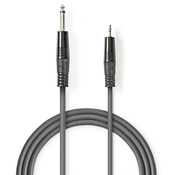 Nedis COTH23205GY30 Stereo Audio Cable 6.35mm muski na 3.5mm muski, 3m, Dark Grey