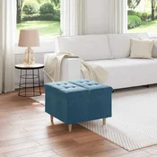 vidaXL Gumbni stol z blazino Modra 60 x 60 x 45 cm Žamet