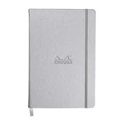 Notes A5, Rhodia Webnotebook, tvrde korice, diktando crte, silver