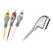 CABLETECH Kabel Euro-3RCA 1,5 m srebrna solza blister