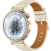 GS Eleganten usnjen pašček z zaponko za ure s širino montaže 18 mm - bež