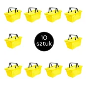 Nakupovalna košara V-22 cm D-30 cm G-43 cm Prostornina 22 l rumene barve (komplet 10 kosov) N