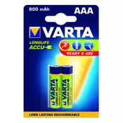 VARTA Longlife  Punjiva baterija, AAA, 800 mAh, 2/1