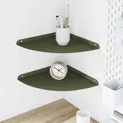 vidaXL vidaXL Ležeča polica s polico 2 pcs Oljčno zelena 30 x 30 x 2 cm, (5000307479)