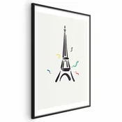 shumee Plakat - Črna ilustracija Eifflovega stolpa na svetlem ozadju