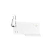 LED Stenska svetilka SHELF 1xLED/4W+1xLED/5W+1xLED/2W/230V bel + USB