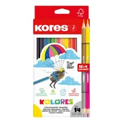 Set voštanih olovaka, trokutast, KORES Kolores, 12+2 razlicite boje 93611