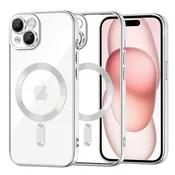 Ovitek Techsuit Luxury Crystal MagSafe za iPhone 15 - srebrn