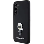Karl Lagerfeld Etui Karl Lagerfeld Silicone Ikonik Metal Pin za Samsung Galaxy S23+ - črno